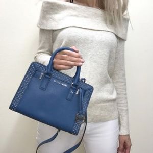 Michael Kors Dillon TZ Satchel Handbag Blue FINAL